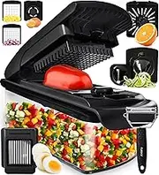 Fullstar Vegetable Chopper - Spiralizer Vegetable Slicer - Onion Chopper with Container - Pro Food Chopper - Slicer Dicer Cutter - (9 in 1, Black)
