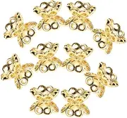 [WESIEVYA] Diy Jewelry Making 10pcs Double Side Bead Caps Spacer Beads Elegant for Bracelets and Necklaces