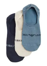 Emporio Armani Logo Cotton-blend Trainer Socks - set of Three - Blue - L/XL L/XL L/XL L/XL