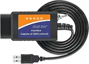 ELM327 with Switch 25k80, OBD2 USB Adapter Code Reader Vehicle Scanner Diagnostic Programmer Tool for Ford Mazda Windows