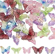 [SUNNYCLUE] 50Pcs 5 Styles Butterfly Flatback Resin Charms Cute Cabochons Animal Spring No Hole Opaque Colorful Sequins Flat Back Charm for DIY Crafts Hair Clip Phone Case Scrapbooking Embellishments