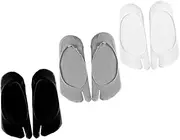 [Generic] 3 Pairs Tabi Socks Heated Socks Pinky Toe Separators Toe Separators and Spreaders Ruffle Lace Socks Toeless Socks Non Slip Socks for Women Socks with Toes Separated for Women Nylon
