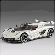 Scale Finished Model Car 1:24 Scale for Koenigsegg Jesko Supercar Metal Die-cast Car Model Collectibles Replicas Model Die-cast Vehicle(White)