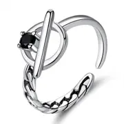 3PCS Copper Jewelry Woman Ring Retro Hollow Opening Size Adjustable Bow Ring