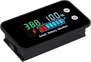 Mellisso 7-100V Digital Battery Capacity Tester Battery Monitor Voltage Temperature Switch Meter for Car Ships, IPX7 Waterproof