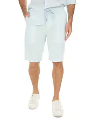 Riley Adams Blue Linen Shorts