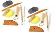 Set of 2 CLAY POTTERY TOOL KITS 8 PC SET Ceramics Wax Carving Sculpting Molding