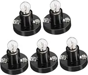 GARVALON 5pcs Screw Lamp Holder Mini Light Bulb Project Bulb Holder Tiny Light Bulb Electricity Teaching Kit Ba9s Experiments LED Light Bulb Circuit Experiment Equipment Black Plastic