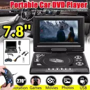 7.8"Portable DVD Player HD CD FM TV Player 16:9 LCD Widescreen Card Reader T8H6
