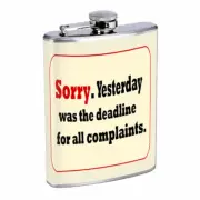 Complaint Deadline Em1 8oz Stainless Steel Flask Drinking Whiskey Liquor