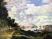 Seine basin near Argenteuil by Monet Giclee Fine Art Print Repro on Canvas