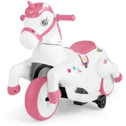 Costway 12V Unicorn Ride on Motorcycle Toy Ride on Car Pony w/Training Wheels