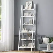 Oikiture Corner Ladder Shelf 6 Tier Bookcase Display Storage Plant Stand Rack