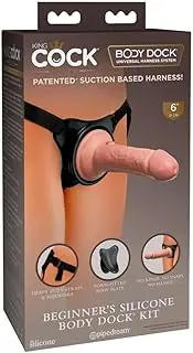 King Cock Elite Beginner's Silicone Body Dock Kit - Body Dock Strap-On Harness with 15.2 cm Dong