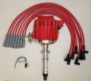 BBC CHEVY 348 409 RED HEI Distributor + HEI SPARK PLUG WIRES-STRAIGHT BOOTS USA