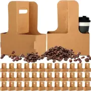 100 Pack 2 Cup Drink Carrier Handled Drink Carrier Holder Disposable Cup Hold...