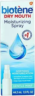 Biotene Gentle Mint Moisturizing Mouth Spray, Sugar-Free, for Dry Mouth and Fresh Breath, 1.5 ounce (Pack of 2)