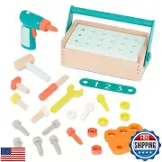 B. toys- Fix ‘n’ Play Kit- Pretend Play Tool Box – Wooden Toolbox and Accesso
