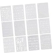 12 Sheets Hollow Letter Stencils for DIY Alphabet Number Templates for Painting Crafts Early Education Art Tools for Creative Learning