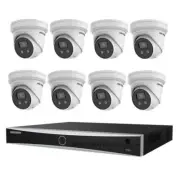 Hikvision 8MP Acusense 8 x Outdoor Turret With Strobe & Siren +16CH NVR CCTV Kit