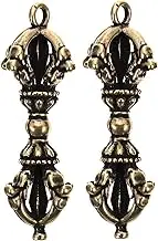 Ciieeo 2pcs Brass Paraphernalia Door Bell Tin Button Chimes Bells Handheld Wired Doorbell Pestle for Butter Wind Chime Rattle Gnomes Garage Door Sensor Ornament Pestle Decor Golden