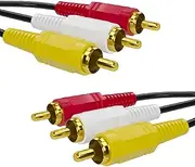 RCA Cable, AV Cable Gold Plated, Yellow/White/red connectors 3 Male to 3 Male-4.6 Feet/1PCS