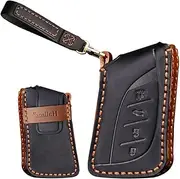Leder Key Case Fit for Lexus Ux200 Ux250H Keychain Smart Remote Key Fob Cover Key Shell Protector 4 Button Black