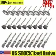 30x Stainless Steel Wire Brush Set Dremel Tool Rotary Die Grinder Removal Wheel