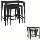 Garden Nesting Tables Side Coffee Tea Sofa Table 3 pcs Poly Rattan vidaXL