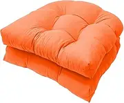 Outdoor/Indoor Chair Cushions Set of 2, Patio Cushions U-Shape Wicker Chair Pads, Comfortable Tufted Seat Cushions Water-Resistant Fabrics for Furniture Garden Dining Office Floor