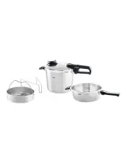 [Fissler] Vitavit Premium Perforated Insert, Pressure Cooker 22cm/6.0L And Skillet 22cm/2.5L in Silver