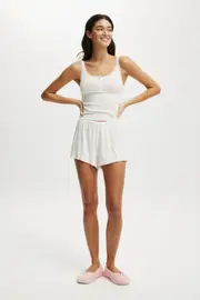 [Body] Body - Sleepy Rib Flared Short - Coconut milk XL COCONUT MILK