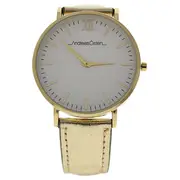 AO-188 Hygge - Gold-White Dial-Gold Leather Strap Watch by Andreas Osten for Women - 1 Pc Watch