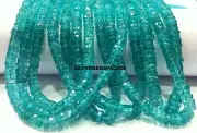AAA+ Rare Natural Sky Apatite Faceted Tyre Cut 4.5mm Apatite Blue Gemstone Beads