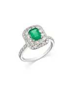Bloomingdale's Fine Collection Emerald & Diamond Ring in 14K White Gold