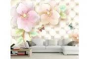 3D White Pearl Flower WC720 Wall Murals Wallpaper Murals Self-adhesive Vinyl