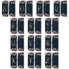 NATURE MAGICK FLORAL MONOGRAM GOLD NAVY 2 LEATHER BOOK CASE FOR SAMSUNG PHONES 2