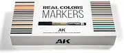 AK Interactive Real Colors Acrylic 34 Markers Deluxe Set for Modelling, Matt Finish, Fast Dry, Waterproof