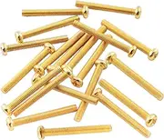 Musiclily Basic 3x25mm Metal Metric Thread Humbucker Pickup Height Adjustment Screws Humbucker Pickup Ring Mounting Screws for Epiphone SG Import Pickups, Gold(Set of 20)