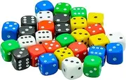 Warlord Games 30x Dice Pack | 10mm 6 Classic Colours Spot D6 Dice Set | For Classic & Professional Tabletop Games