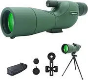 HuanQiuSensmart Spotting Scopes with Tripod,Hunting,Angled,Waterproof,Range Shooting Scope,with Phone Adapter,Compact, for Target Shooting,Birding,Wildlife Viewing