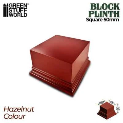GSW 5x5 cm Square Top Lacquered Hazelnut Brown MDF Display Plinth