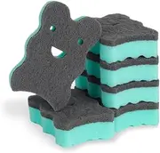 [Mr. KING of HOUSEKEEPING] Odor Resistant Dual Sided Non Scratch Scrub Sponge for Coated Dishware