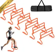 6-Pack Adjustable Agility Hurdles, Speed Training, Carry Bag, Sports Equipment