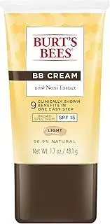 [Burt's Bees] BB Cream With SPF 15, Broad-Spectrum Sunscreen Tinted Lotion for All Skin Types, 98.9 Percent Natural Origin Skin Care, Light, 1.7 oz. Tube