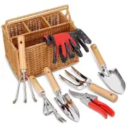 Gardening Hand Tools with Basket – Garden Tool Set with Pruning Shears, Culti...