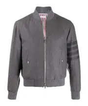 tonal 4-Bar flannel blouson jacket 2,3,4 medium gray