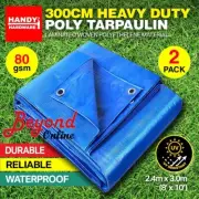 Handy Hardware 2PCE Tarpaulin UV Resistant Waterproof Strong Durable 3m