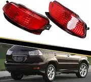 2PCS Car Rear Bumper Reflector Light Tail Brake Fog Lamp Cover Accessories Decoration for Lexus RX330 RX350 RX300 2003-2008