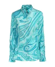 PAISLEY PATTERN SHIRT ES48 Blue